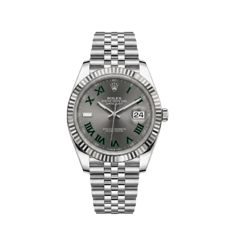 Datejust 41mm Steel and White Gold "Wimbledon" 126334