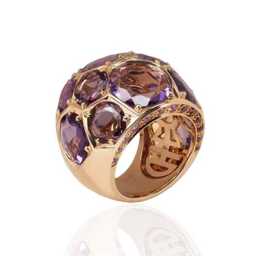 Кольцо MIMI  с аметистами