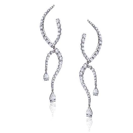 Серьги No Name White Gold Diamond Earrings 5.97 ct.