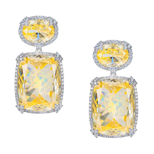 Серьги No Name с цирконием и бриллиантами 1,18 ct