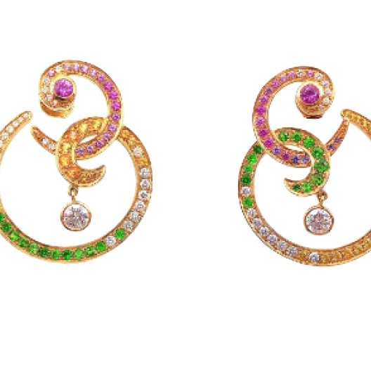 Серьги Van Cleef & Arpels Paradis Earrings Multicolor Sapphires ARN9BS00