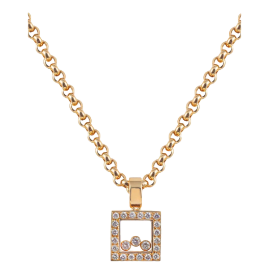 Подвеска Chopard Happy Diamonds Square Large Size Yellow Gold 79/3210-20