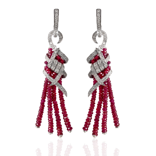 Серьги RalfDiamonds White Gold Rubies and Diamonds Earrings