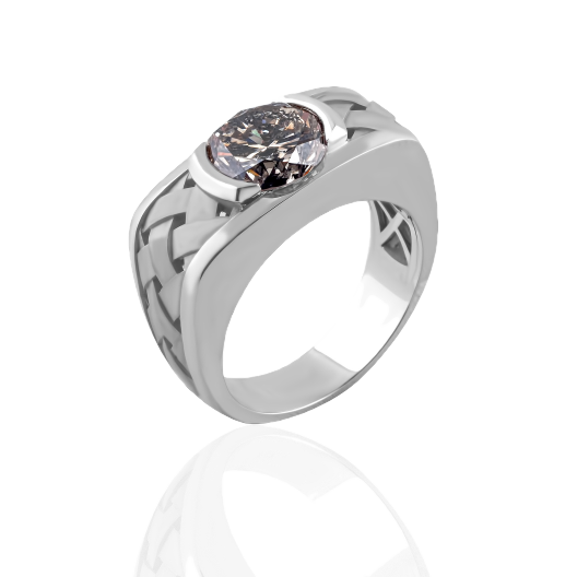 Кольцо с бриллиантом No Name 3.01 ct N, Very Light Brown/I2