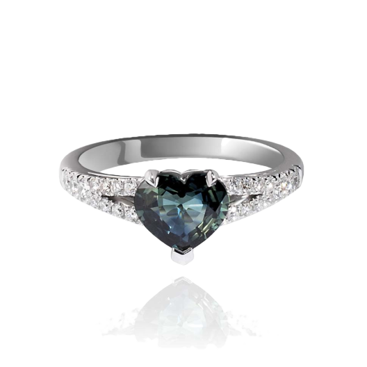 Кольцо No Name White Gold Sapphire Diamonds Ring