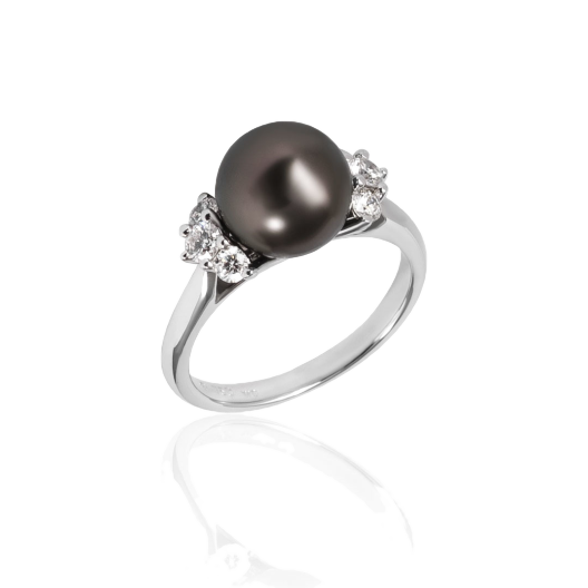Кольцо Mikimoto White Gold Pearl Diamonds Ring