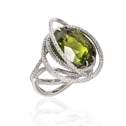 Кольцо с бриллиантом Margherita Burgener  с перидотом 43,83ct и бриллиантами