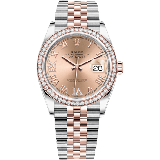 Часы Rolex Datejust 36 mm, Oystersteel, Everose gold and diamonds 126281rbr