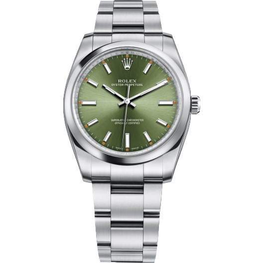 Часы Rolex Oyster Perpetual 34mm Olive Green Dial 34 мм 114200