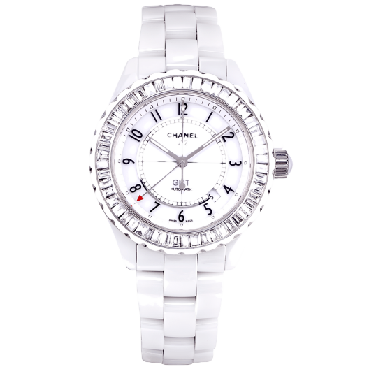 Часы Chanel J12 GMT+ White Ceramic Diamond Bezel J12 J12