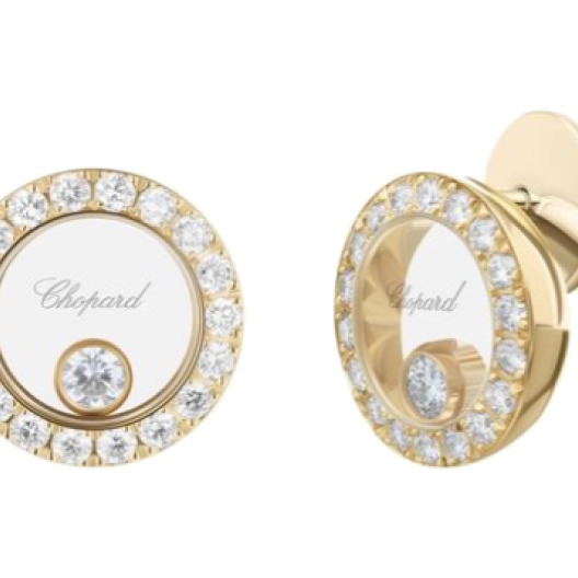 Серьги Chopard Happy Diamonds Earrings Icon Round Yellow Gold