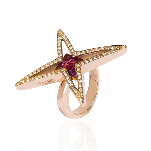 Кольцо с бриллиантом Gavello  с аметистом и бриллиантами