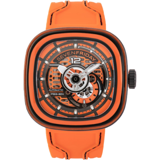 Часы Sevenfriday Colored Carbon Orange 47 mm SF-PS3/03