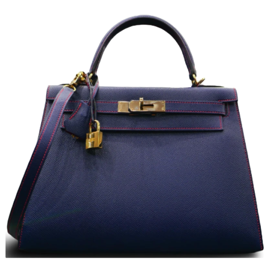 Сумка Hermes Kelly 28 HSS Veau Epsom Bleu Saphire Constrast Lines PHW