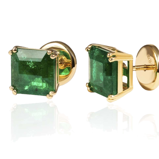 Серьги No Name  с изумрудами 3,30ct-4,23ct