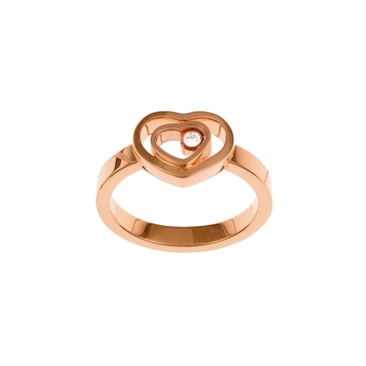 Кольцо с бриллиантом Chopard  Happy Hearts Rose Gold Diamond Ring 827691-5005