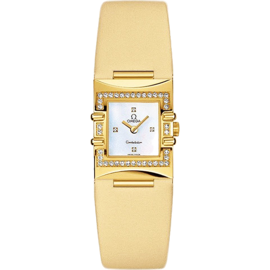 Часы Omega Constellation Quadra ladies quartz in yellow gold with diamond bezel 16357969