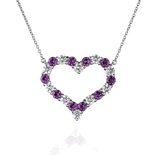 Колье Tiffany & Co Diamond & Pink Sapphire Heart Pendant 111