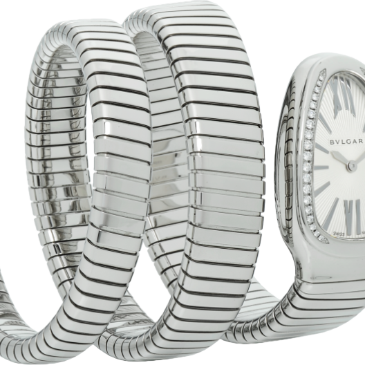 Часы Bvlgari Serpenti Tubogas Stainless Steel Diamonds 35mm 101910 SP35C6SDS.2T