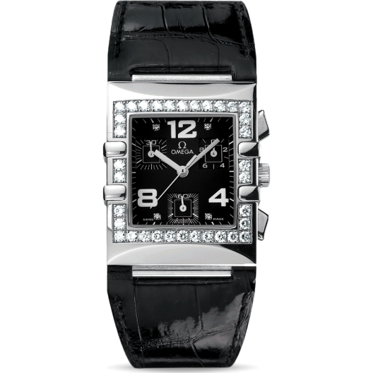 Часы Omega Constellation Quadra Stainless Diamond Black Chronograph 1847.55.11