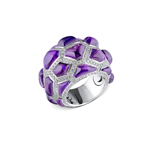 Кольцо с бриллиантом de Grisogono  с аметистами и бриллиантами