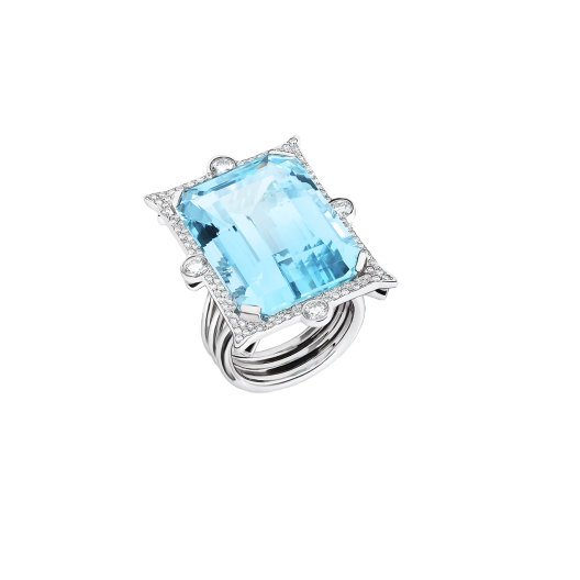 Кольцо с бриллиантом No Name  с аквамарином 34,27ct