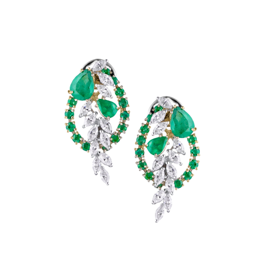 Серьги Arte Diore Cерьги с изумрудами и бриллиантами