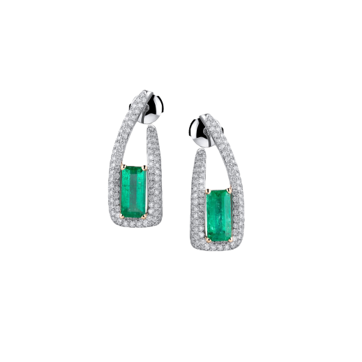 Серьги No Name  с изумрудами 1,70-2,02ct Colombia