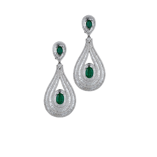 Серьги RalfDiamonds  с изумрудами 5,06ct и бриллиантами