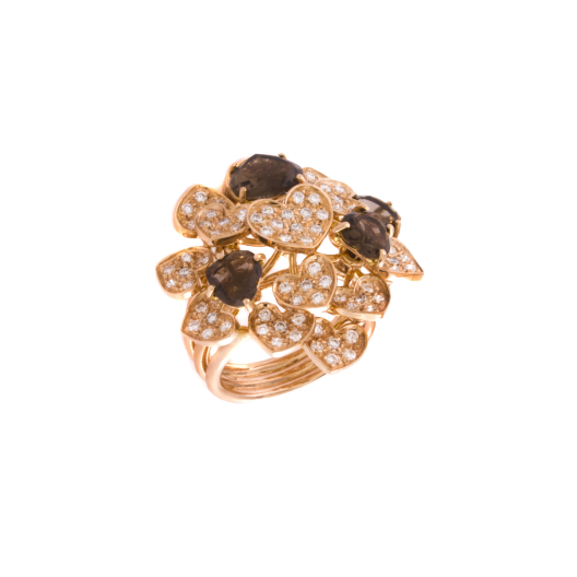 Кольцо No Name  с бриллиантами и топазами