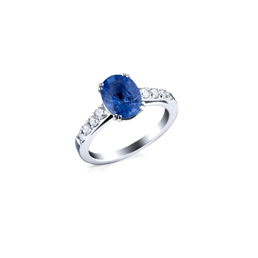 Кольцо с бриллиантом No Name  с сапфиром 1,29 ct