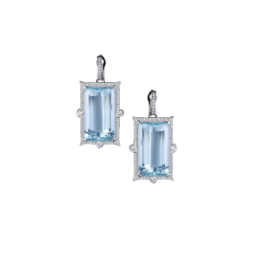 Серьги No Name  с аквамаринами 45,02ct.