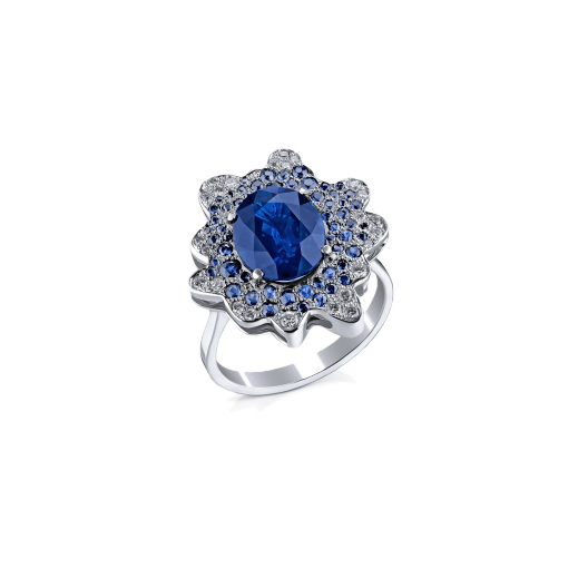 Кольцо с бриллиантом No Name  с сапфиром 3,4ct.
