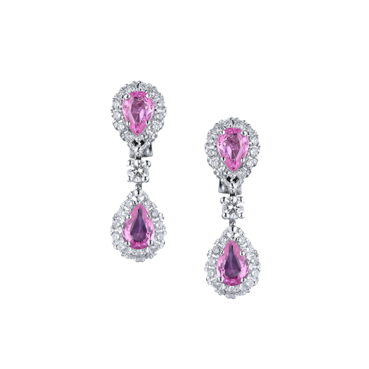 Серьги No Name  с розовыми сапфирами 2,80ct