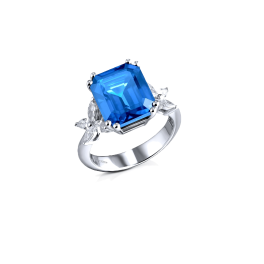 Кольцо с бриллиантом No Name  с сапфиром и бриллиантами
