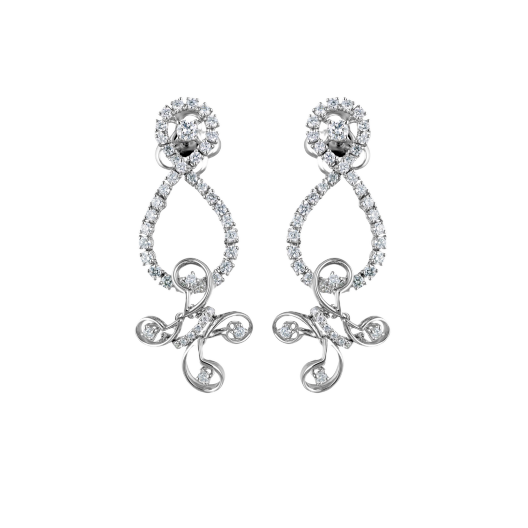 Серьги No Name White gold diamond earrings