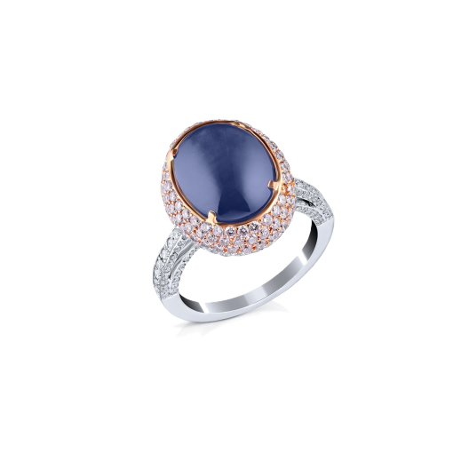 Кольцо с бриллиантом No Name  с сапфиром 9,99ct