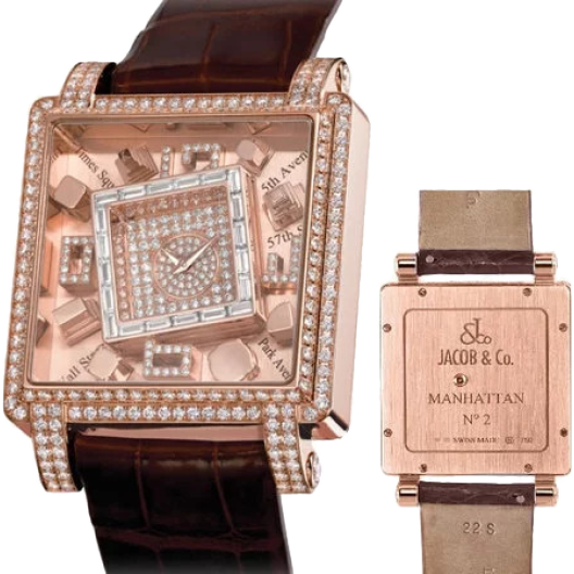 Часы Jacob & Co Metropoli Manhattan Rose Gold