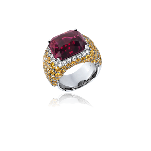 Кольцо с бриллиантом No Name  с рубеллитом 13,0ct