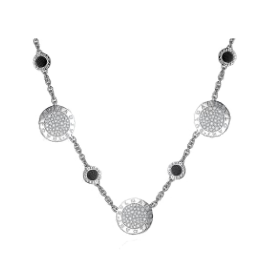 Колье Bvlgari  Diamond Onyx 18k White Gold Station Necklace