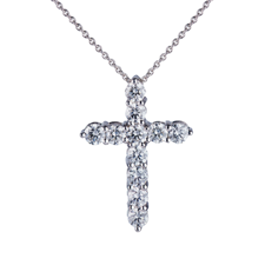 Колье No Name подвеска крест с бриллиантами 1,68ct