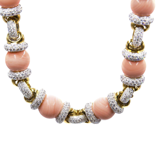 Колье No Name  с розовым ониксом и бриллиантами