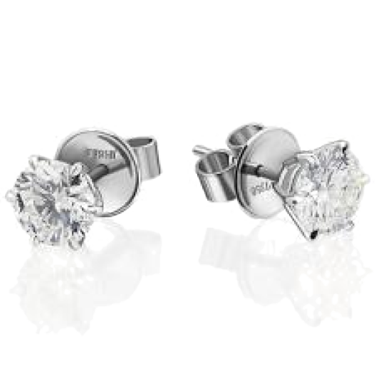 Серьги No Name пусеты с бриллиантами 1,06ct I/SI2-1,06ct K/SI2