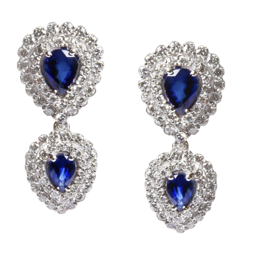 Серьги RalfDiamonds White Gold Sapphires Diamonds Earrings