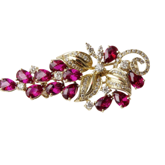 Колье No Name подвеска-брошь с гранатами