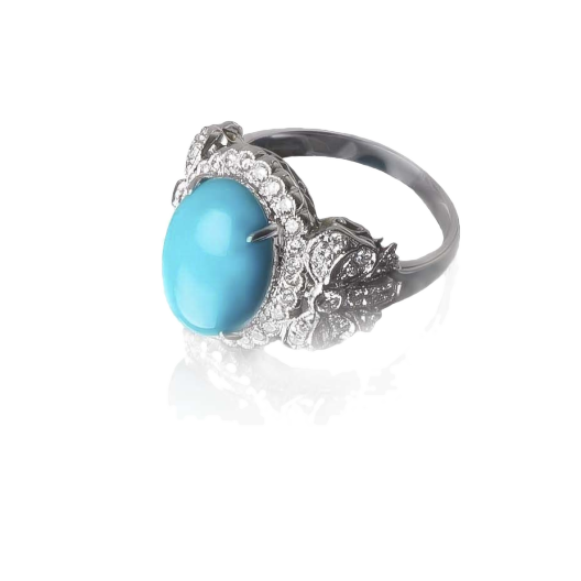 Кольцо с бриллиантом RalfDiamonds  с бирюзой 3,51ct