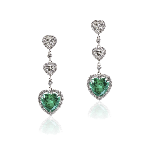 Серьги Bellini Gioielli с синтетическими изумрудами и бриллиантами 1,71ct G/VS2