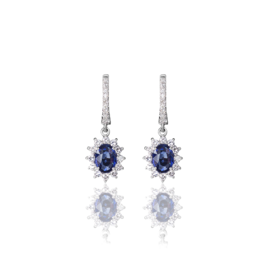 Серьги No Name  с сапфирами и бриллиантами