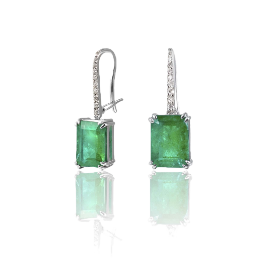 Серьги RalfDiamonds  с изумрудами 2,21/2,18ct