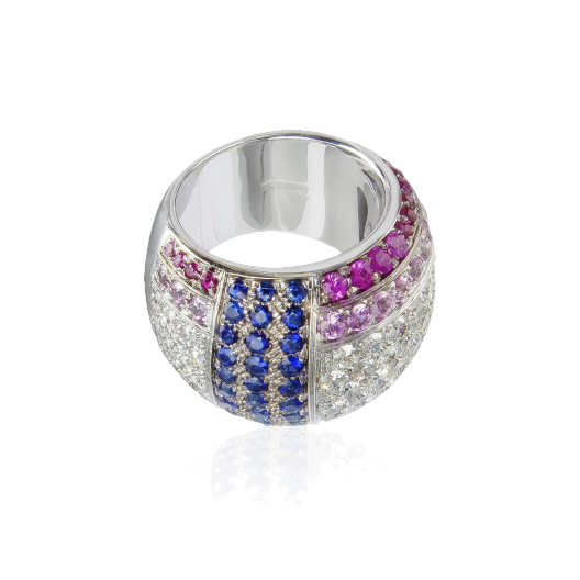 Кольцо No Name  с бриллиантами и сапфирами